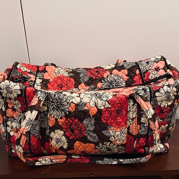 Vera Bradley Handbags - Vera Bradley Mocha Rouge Large Travel Duffle Bag